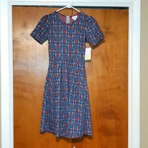 LulaRoe blue print dress size xxs